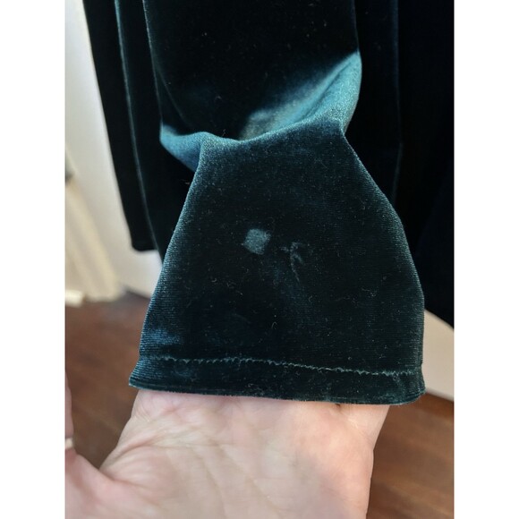 REVELRY Asher Velvet Classic Emerald Cross Open Back Slit Maxi Dress Gown 10 - Picture 12 of 12